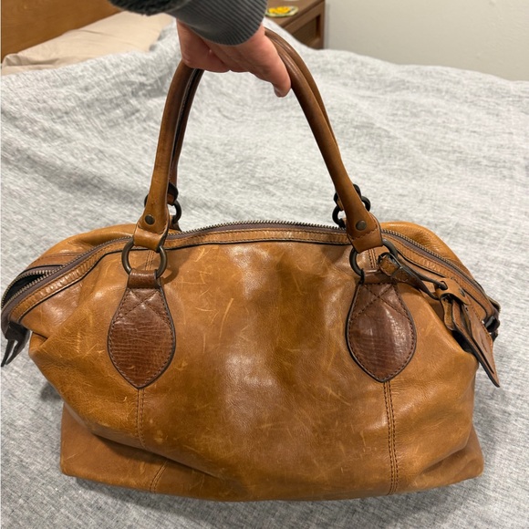Frye Brown Leather Duffel Bag